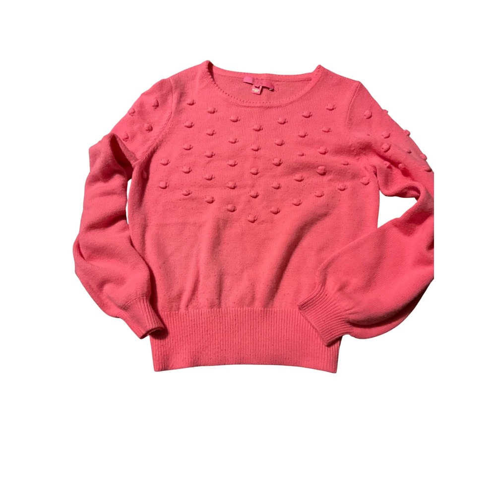 Lilly Pulitzer Coral Sands Tekla Sweater Bubble Sleeve Textured